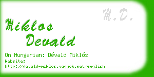 miklos devald business card